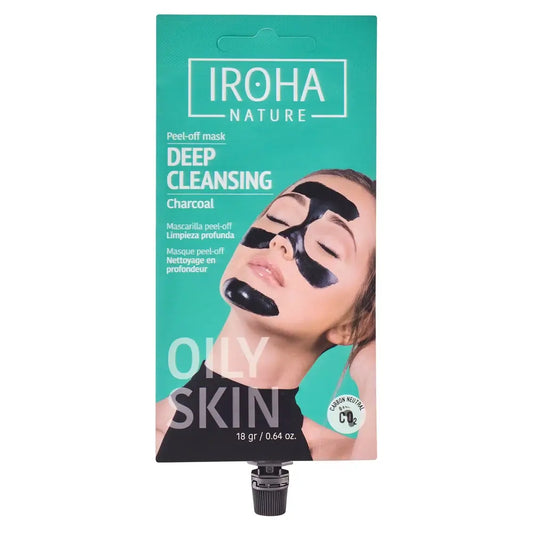 Iroha Nature Μάσκα Peel-Off για βαθύ καθαρισμό - Άνθρακας, 18 γρ.