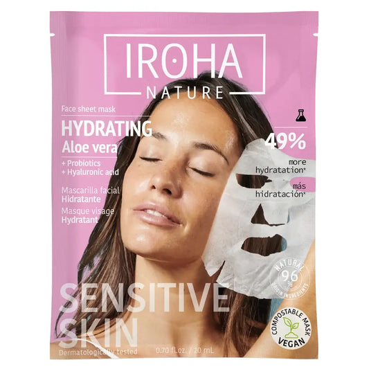 Iroha Nature Ενυδατική Μάσκα Προσώπου σε Χαρτομάντιλο - Αλόη Βέρα, 20 ml