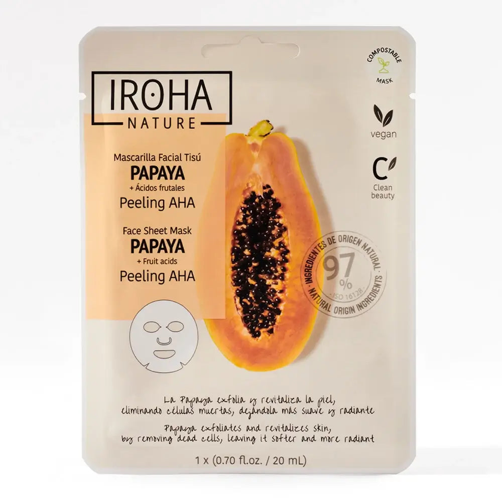 Iroha Nature Natural Extracts Μάσκα προσώπου με AHA, 20 ml 