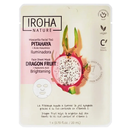 Iroha Nature Natural Extracts Μάσκα Προσώπου Pitahaya για Λάμψη, 20 ml 