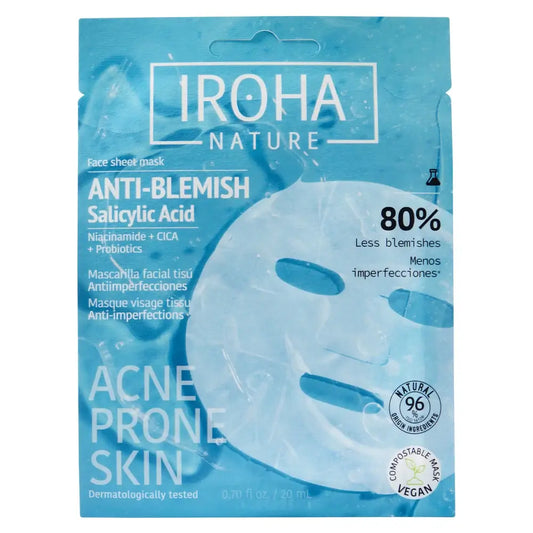 Iroha Nature Mάσκα Προσώπου για Λιπαρό Δέρμα κατά των Ατέλειων, 20 ml 