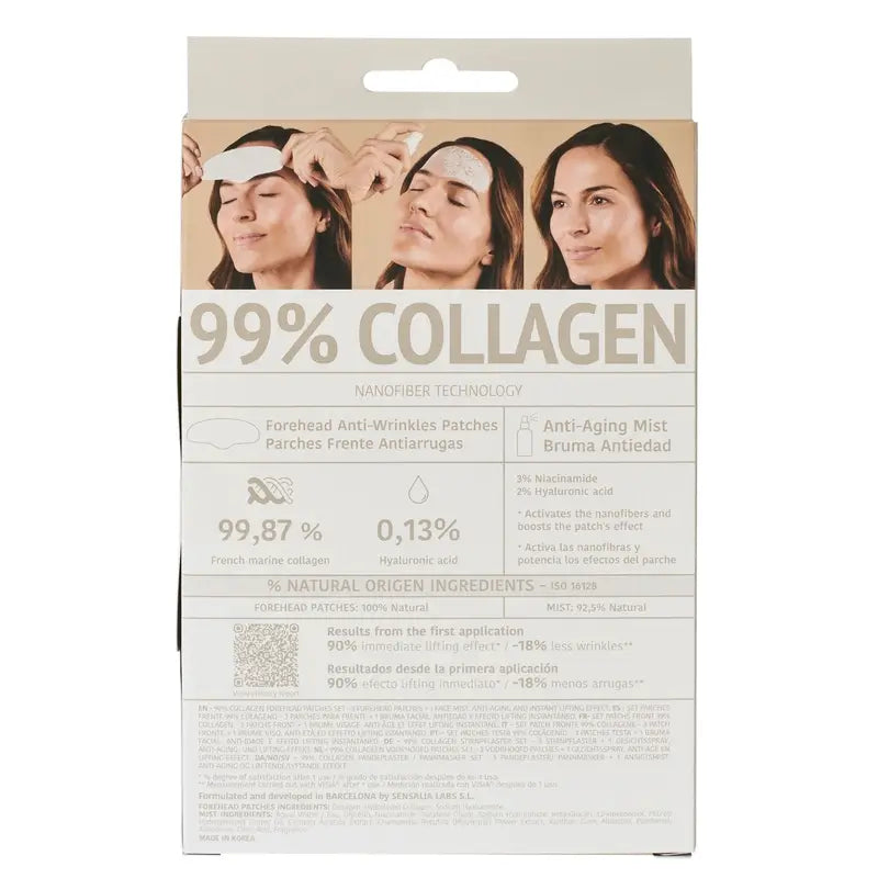 Iroha Nature Επιδέσμους για το πρόσωπο με 99% κολλαγόνο (3 τεμ. + 1 σπρέι), 3 ζεύγη