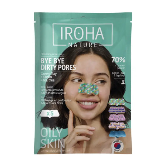 IROHA NATURE Ταινίες για τη μύτη BYE BYE Dirty Pores - Βαθύς καθαρισμός (5 τεμ.)