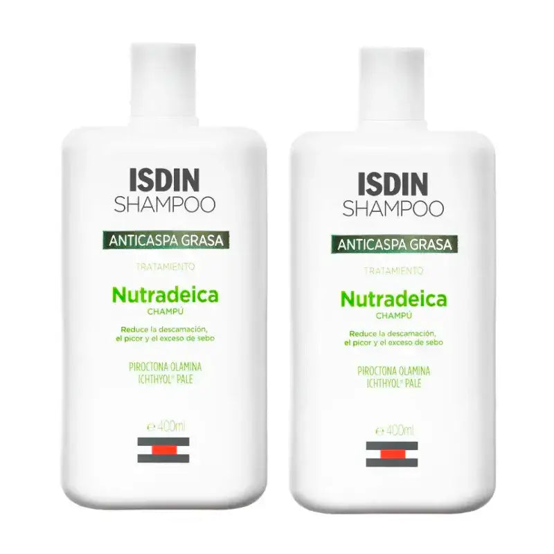 Isdin Nutradeica κατά της λιπαρής πιτυρίδας, συσκευασία 2 x 400 ml