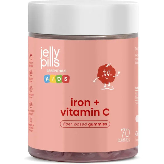 Jelly Pills Σίδηρος + Βιταμίνη C για παιδιά με γεύση ροδάκινο, 70 τεμάχια