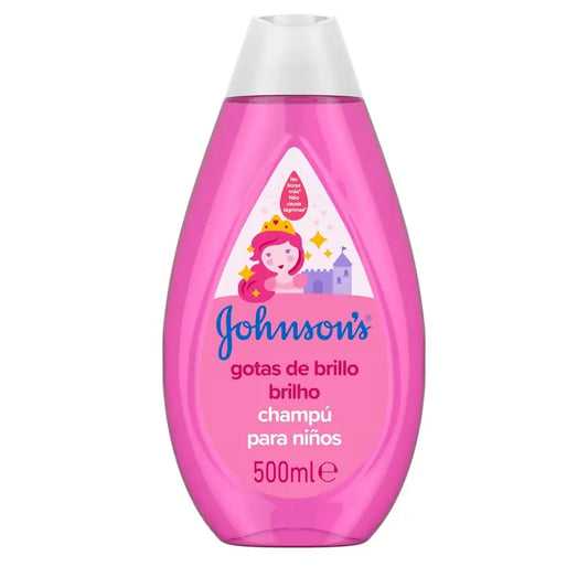 Johnson's Baby Σαμπουάν «Σταγόνες Λάμψης» για Παιδιά, με έλαιο αργκάν, για λαμπερά, απαλά και μεταξένια μαλλιά, 500 ml