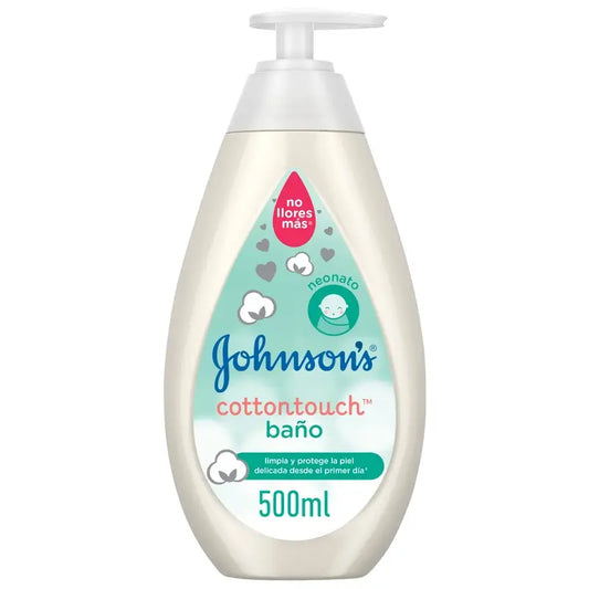 Johnson's Baby Αφρόλουτρο Cottontouch, για μωρά και νεογέννητα, για λεπτό και ευαίσθητο δέρμα, με καθαρό βαμβάκι, 500 ml