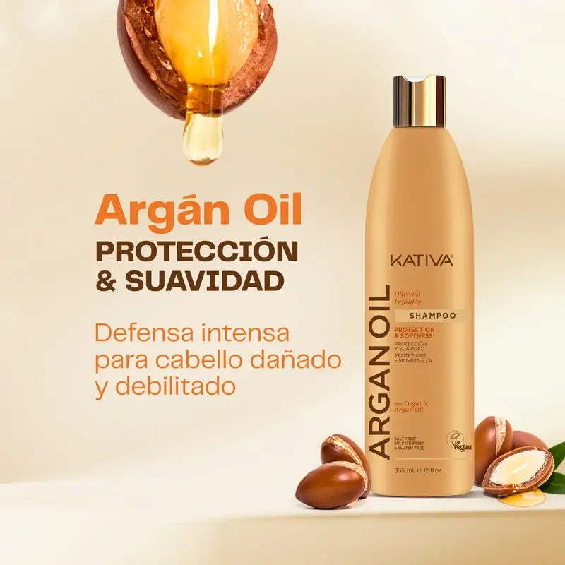 Σαμπουάν Kativa Argan Olive Peptides, 355 ml