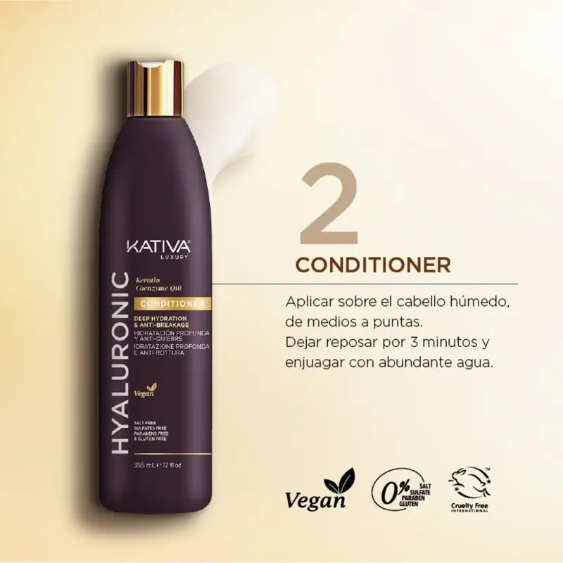 Kativa Hyaluronic Keratina Q10 Μαλακτικό, 355 ml