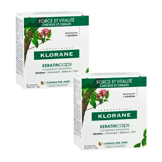 Klorane Keratincaps, Συσκευασία 2 x 30 κάψουλες