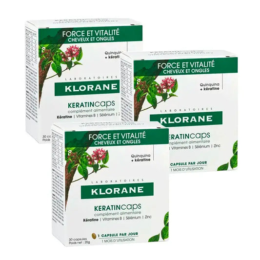 Klorane Keratincaps, συσκευασία 3 x 30 κάψουλες