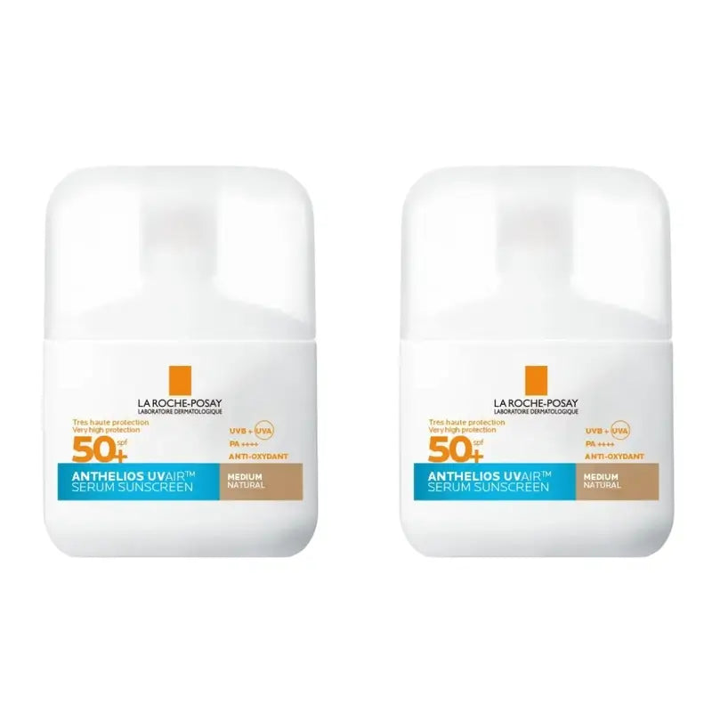 La Roche Posay Anthelios Uvair Sun Serum SPF50+ με χρώμα, μέτρια κάλυψη, 2×50 ml