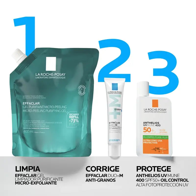 La Roche-Posay Effaclar Μικροαπολεπιστικό Τζελ, Επαναγεμιζόμενη Συσκευασία, 400 ml