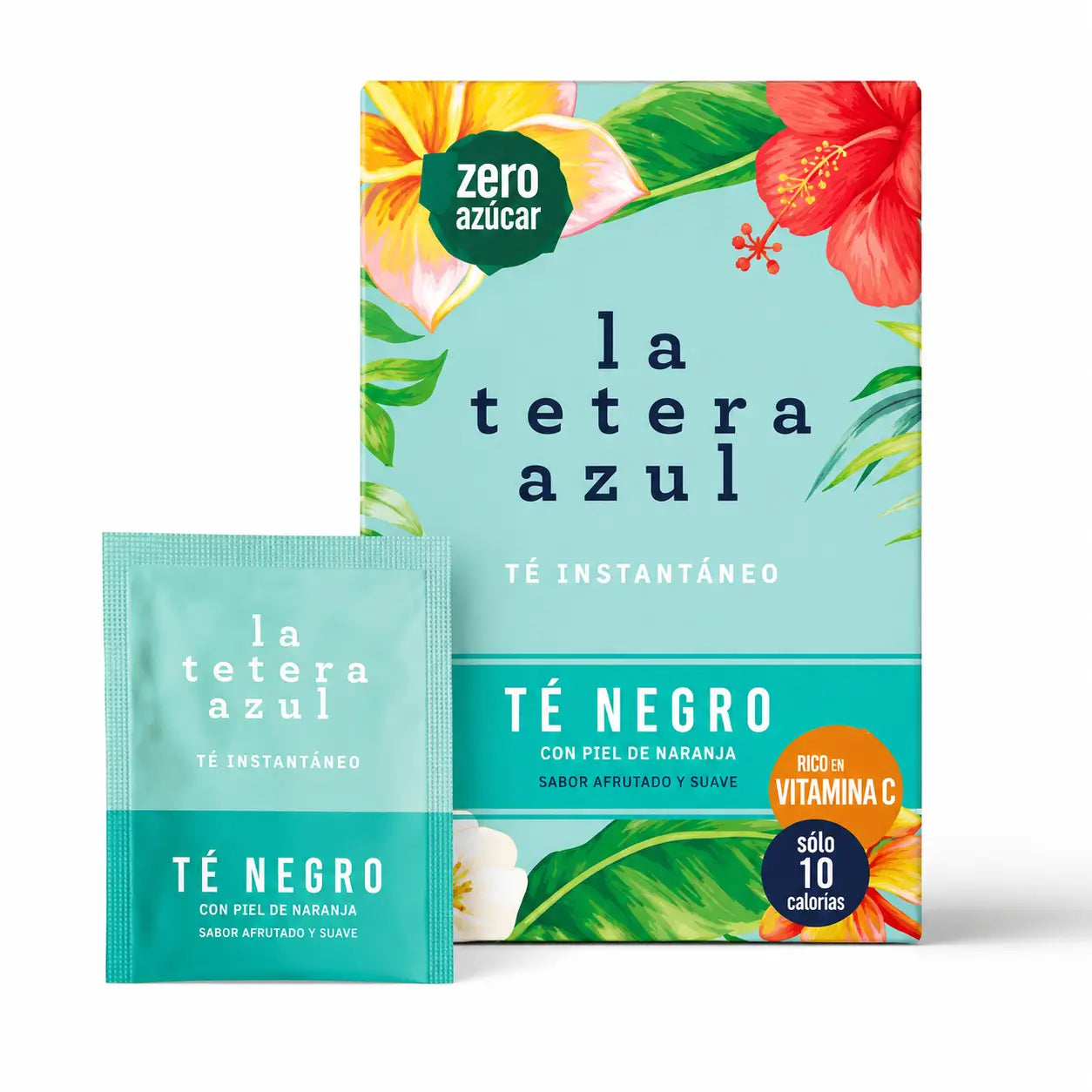 La Tetera Azul: Μαύρο τσάι για κρύο ρόφημα με γεύση μάνγκο. Σκόνη για κρύο τσάι, συσκευασία των 10 φακελίσκων