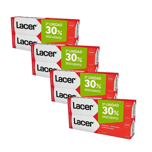 Lacer Duplo Οδοντόκρεμα, Συσκευασία 4 x 125 ml