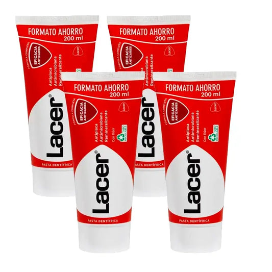 Οδοντόκρεμα Lacer, Συσκευασία 4 x 200 ml