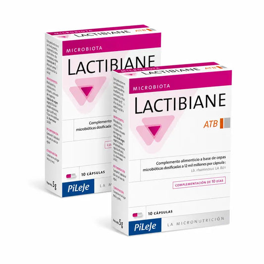 Lactibiane Atb Συμπλήρωμα για χρήση κατά τη διάρκεια αντιβιοτικής αγωγής, συσκευασία 2 x 10 κάψουλες