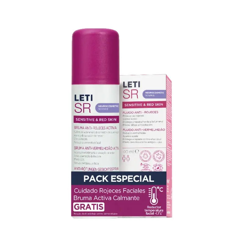 Letisr Ευαίσθητο Δέρμα με Ερυθρότητα – Σετ: Υγρό 40 ml + Σπρέι