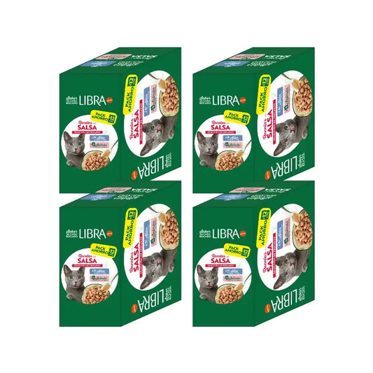 Libra Υγρή Τροφή για Γάτες, με Σολομό και Τόνο, Flowpack, 4 x 1,02 kg