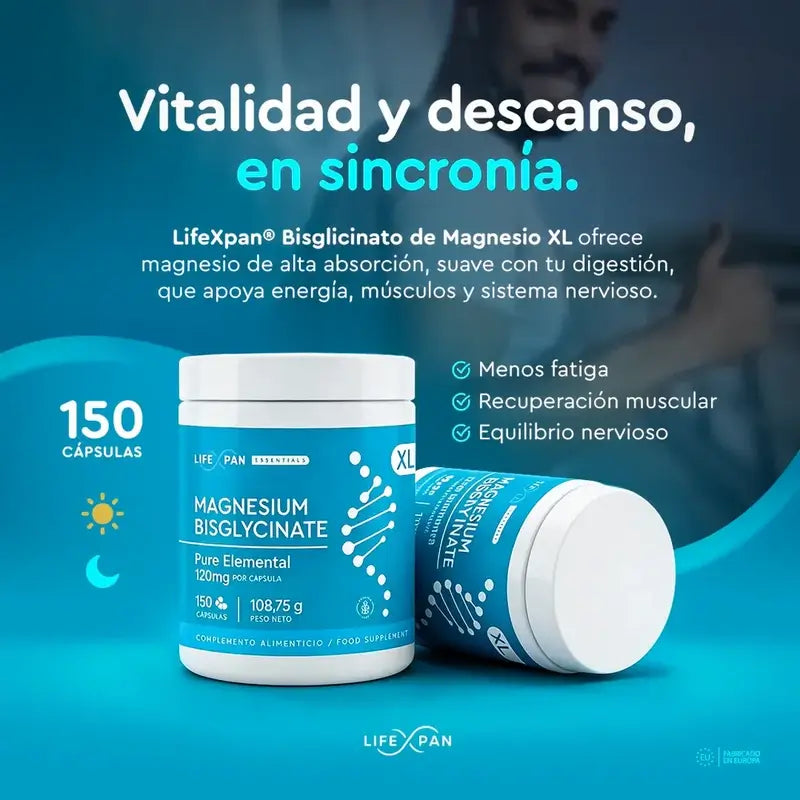 Lifexpan Μαγνησίου Διγλυκινικό XL, 150 κάψουλες