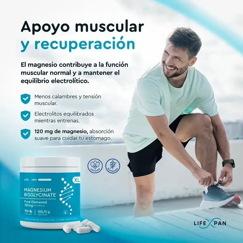 Lifexpan Μαγνησίου Διγλυκινικό XL, 150 κάψουλες