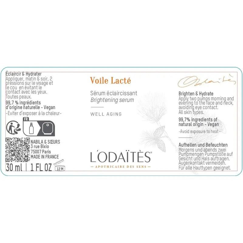 L'Odaïtès Facial Voile Lacté - Ορός που χαρίζει λάμψη, 30 ml