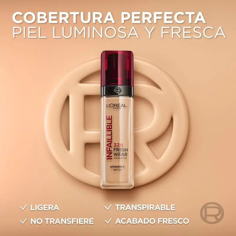 L'Oréal Paris Βάση μακιγιάζ Infaillible 32H Freshwear 30 ml Απόχρωση 130