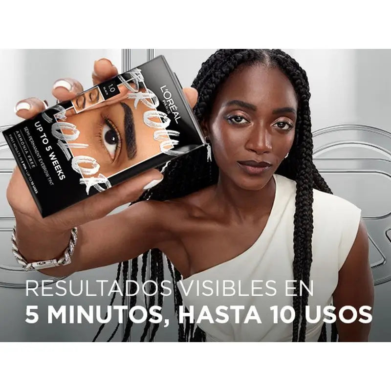 L'Oréal Paris Brow Color Ημιμόνιμη βαφή φρυδιών 1.0 Μαύρο