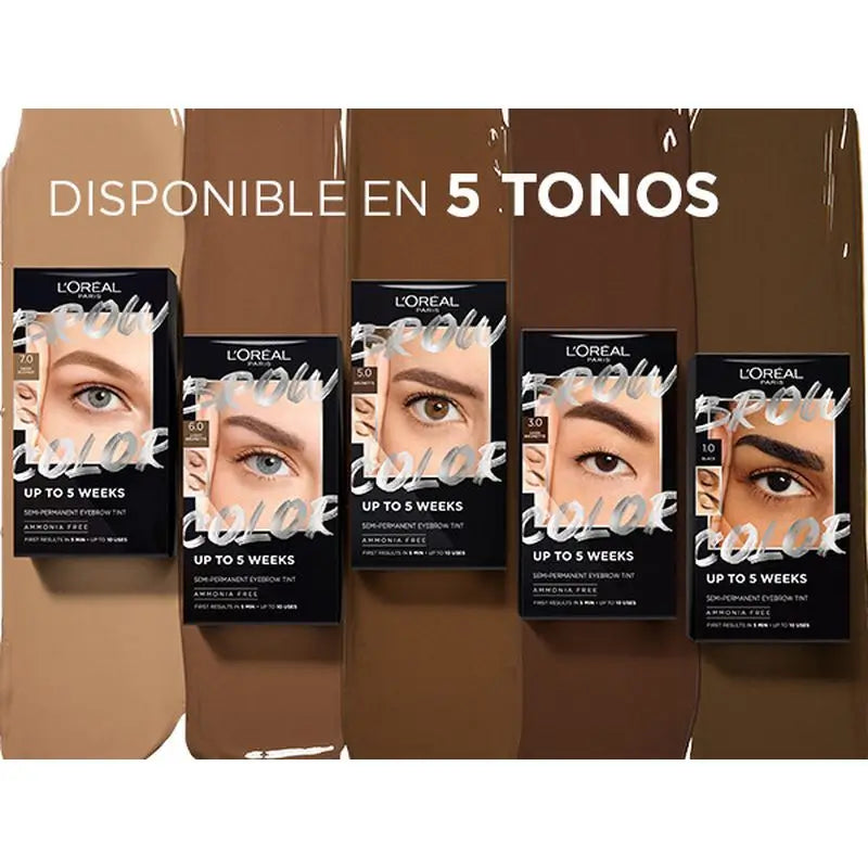 L'Oréal Paris Brow Color Ημιμόνιμη βαφή φρυδιών 1.0 Μαύρο