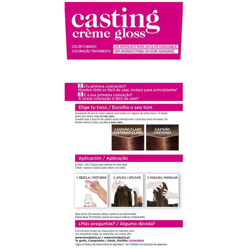 L'Oréal Paris Casting Creme Gloss Baño De Color 500 Ανοιχτό καστανό