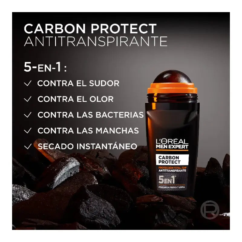 L'Oreal Paris Αποσμητικό Roll-On, Πλήρης Προστασία 48 Ωρών, Για Άνδρες, 50 ml