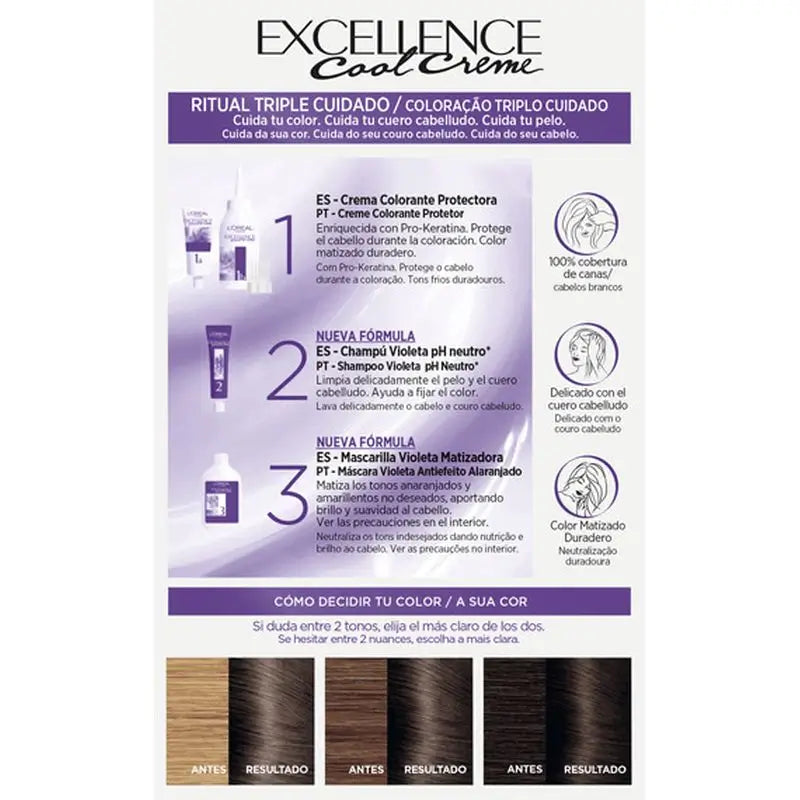L'Oréal Paris Excellence Creme Μόνιμη βαφή - Απόχρωση 6.11 Σκούρο ξανθό με γκριζωπή απόχρωση