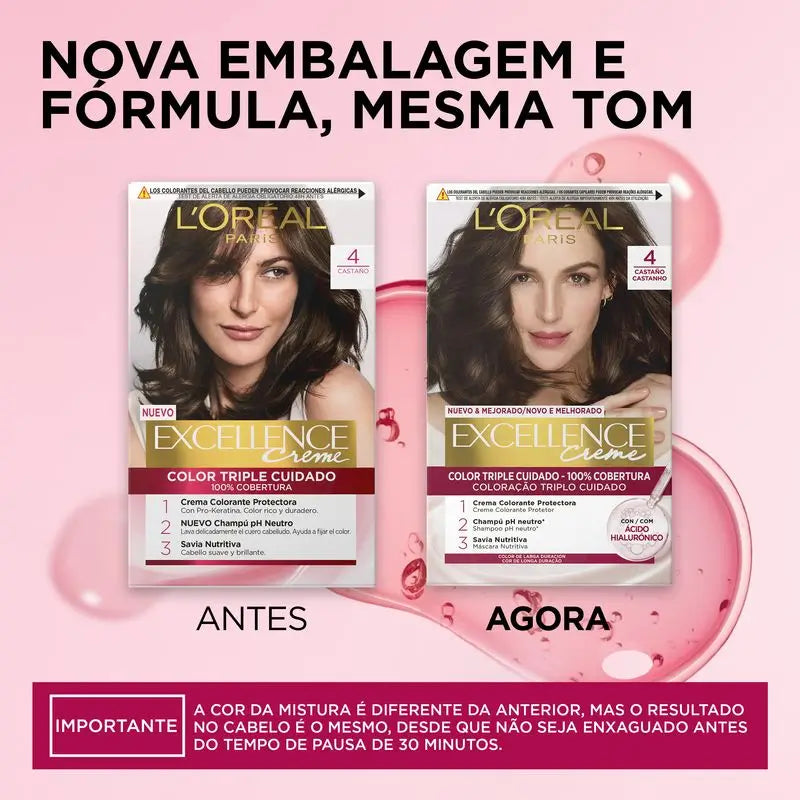 L'Oréal Paris Excellence Creme Μόνιμη βαφή - Απόχρωση 6.46 Σκούρο ξανθό με χάλκινη απόχρωση καραβάκι