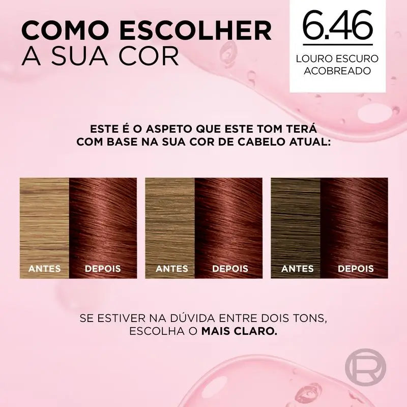 L'Oréal Paris Excellence Creme Μόνιμη βαφή - Απόχρωση 6.46 Σκούρο ξανθό με χάλκινη απόχρωση καραβάκι