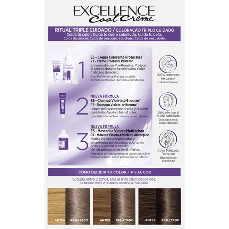 L'Oréal Paris Excellence Creme Μόνιμη βαφή - Απόχρωση 7.11 Έντονο γκρι-ξανθό