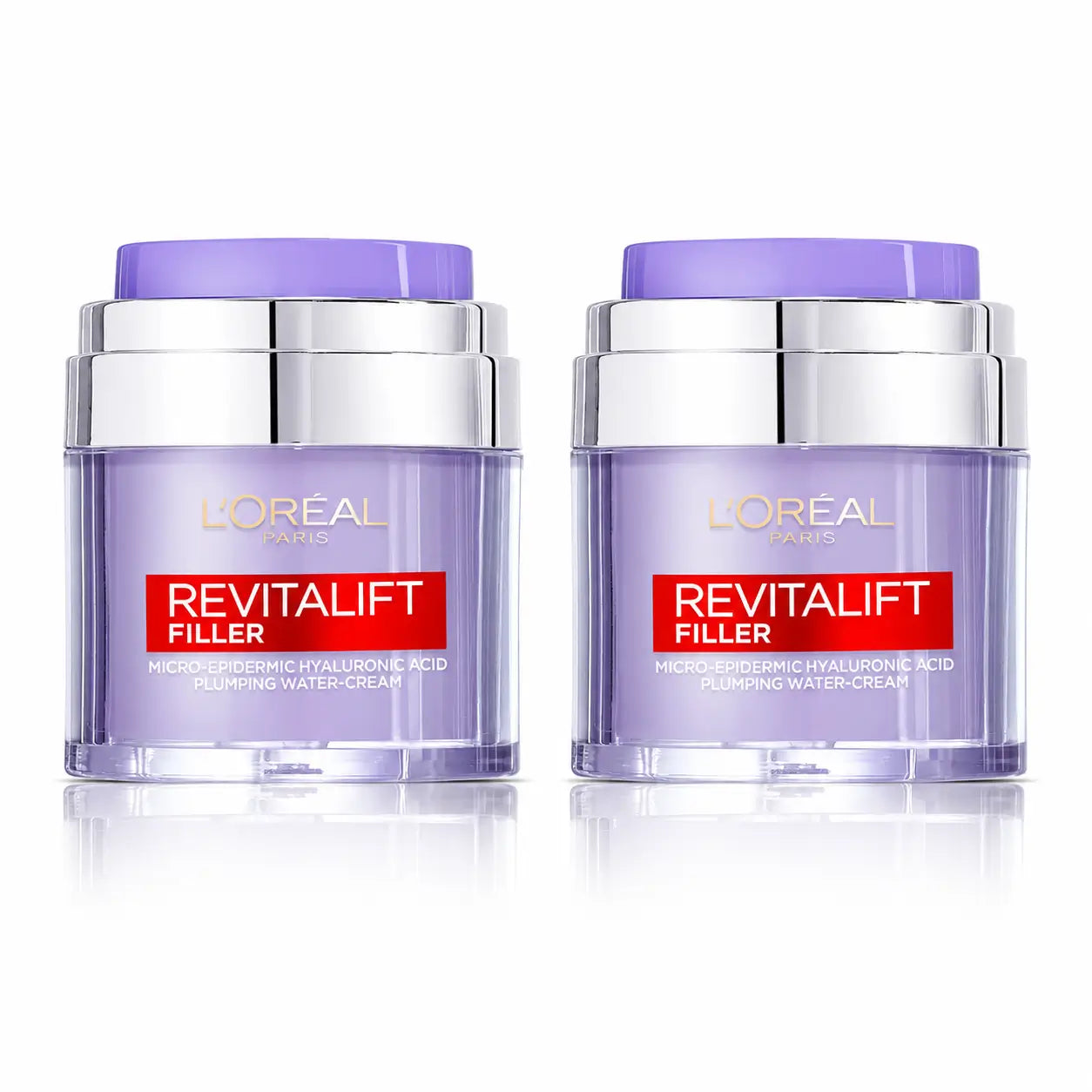 L'Oréal Paris Revitalift Filler Gel-Κρέμα: Υαλουρονικό οξύ και 3 κεραμίδια, εντατική ενυδάτωση, συσκευασία 2 τεμαχίων