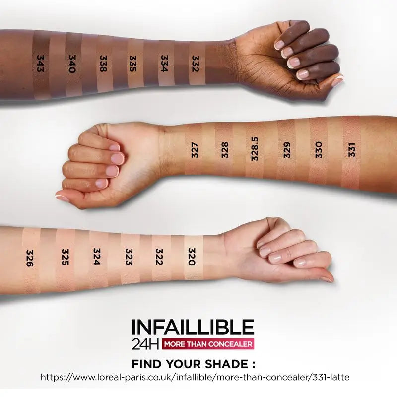 L'Oréal Paris Infalible More Than Concealer Κονσίλερ Πλήρης Κάλυψη, Απόχρωση 325 Bisque/Bisque, 11 ml
