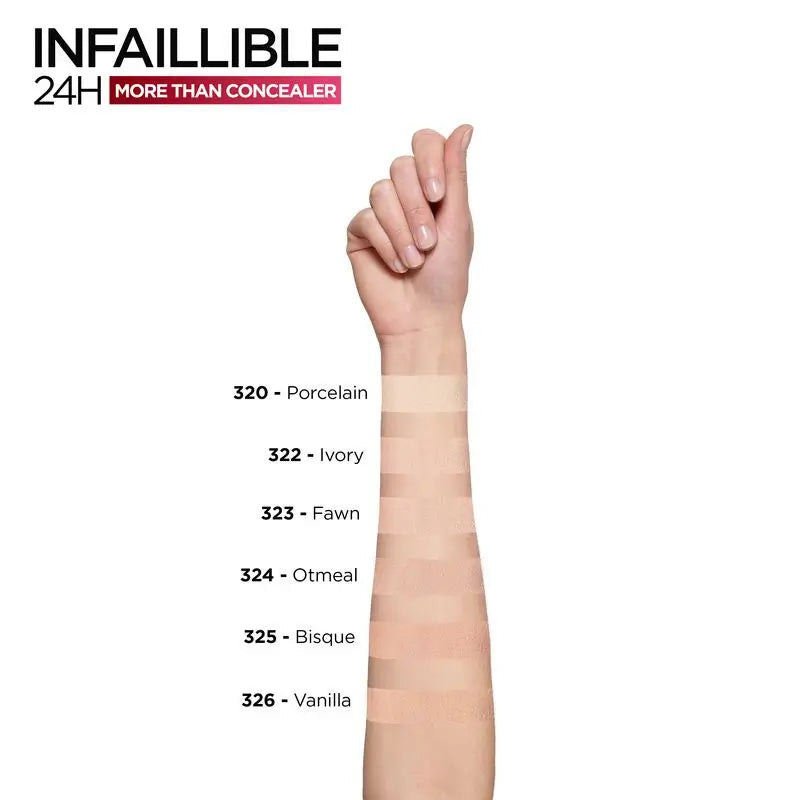 L'Oréal Paris Infalible More Than Concealer Κονσίλερ Πλήρης Κάλυψη, Απόχρωση 325 Bisque/Bisque, 11 ml