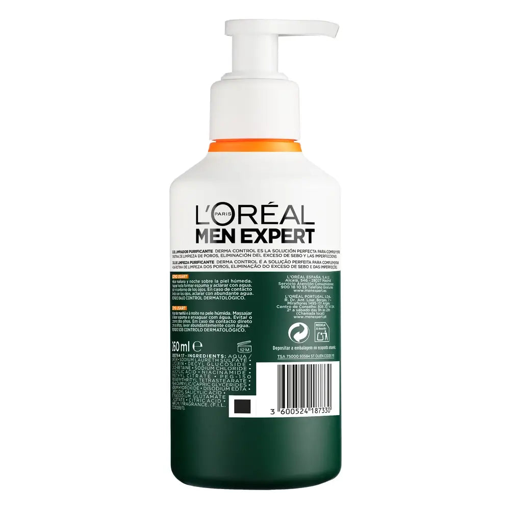 L'Oreal Paris Men Expert Derma Control Τζελ Καθαρισμού, 260 ml
