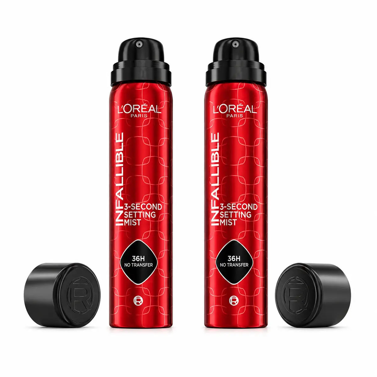 L'Oréal Paris Σπρέι Στερέωσης Infaillible, διάρκειας 36 ωρών, αδιάβροχο και ανθεκτικό στο λάδι, συσκευασία 2 τεμαχίων