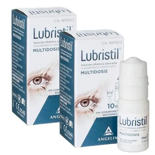 Lubristil Οφθαλμικό Λιπαντικό Διάλυμα Πολλαπλών Δόσεων, Συσκευασία 2 x 10 ml