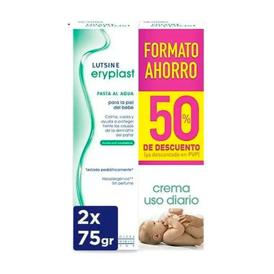 Eryplast Lutsine E45 Κρέμα με βάση το νερό για την περιποίηση της πάνας του μωρού, Συσκευασία 2 x 75 gr