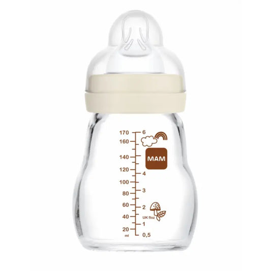 Mam Baby Γυάλινο μπιμπερό Feel Good, ουδέτερο, ματ, 170 ml