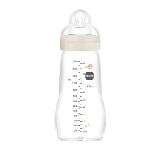 Mam Baby Γυάλινο μπιμπερό Feel Good, ουδέτερο, ματ, 260 ml