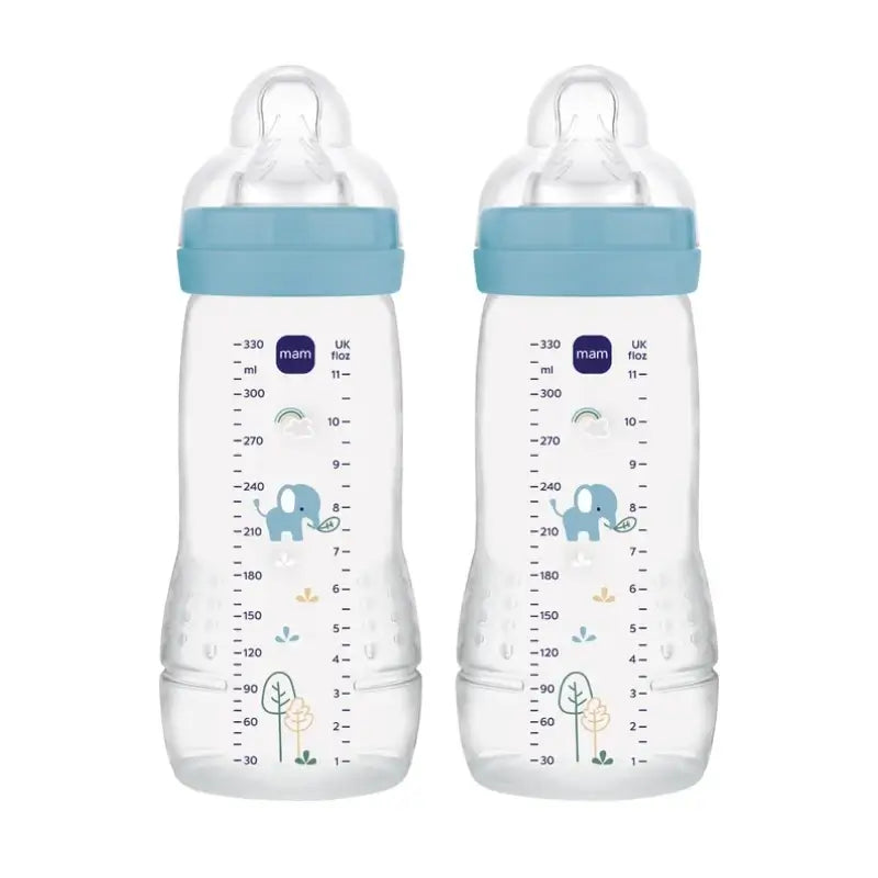 Mam Baby Μπιμπερό Easy Active Λαμπερό Μπλε, 2×330 ml