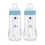 Mam Baby Μπιμπερό Easy Active Λαμπερό Μπλε, 2×330 ml
