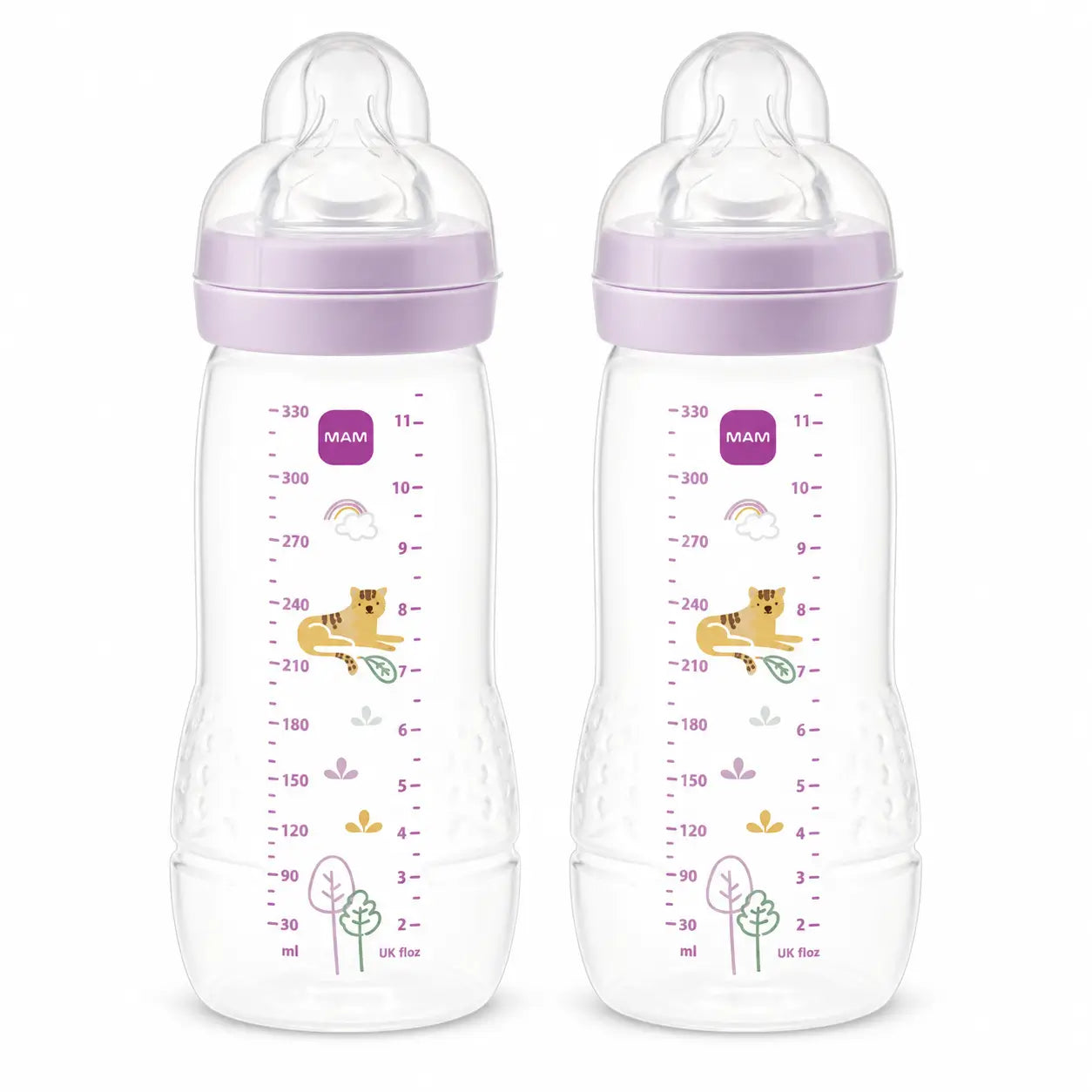 Mam Baby Μπιμπερό Easy Active Λαμπερό Ροζ, 2×330 ml