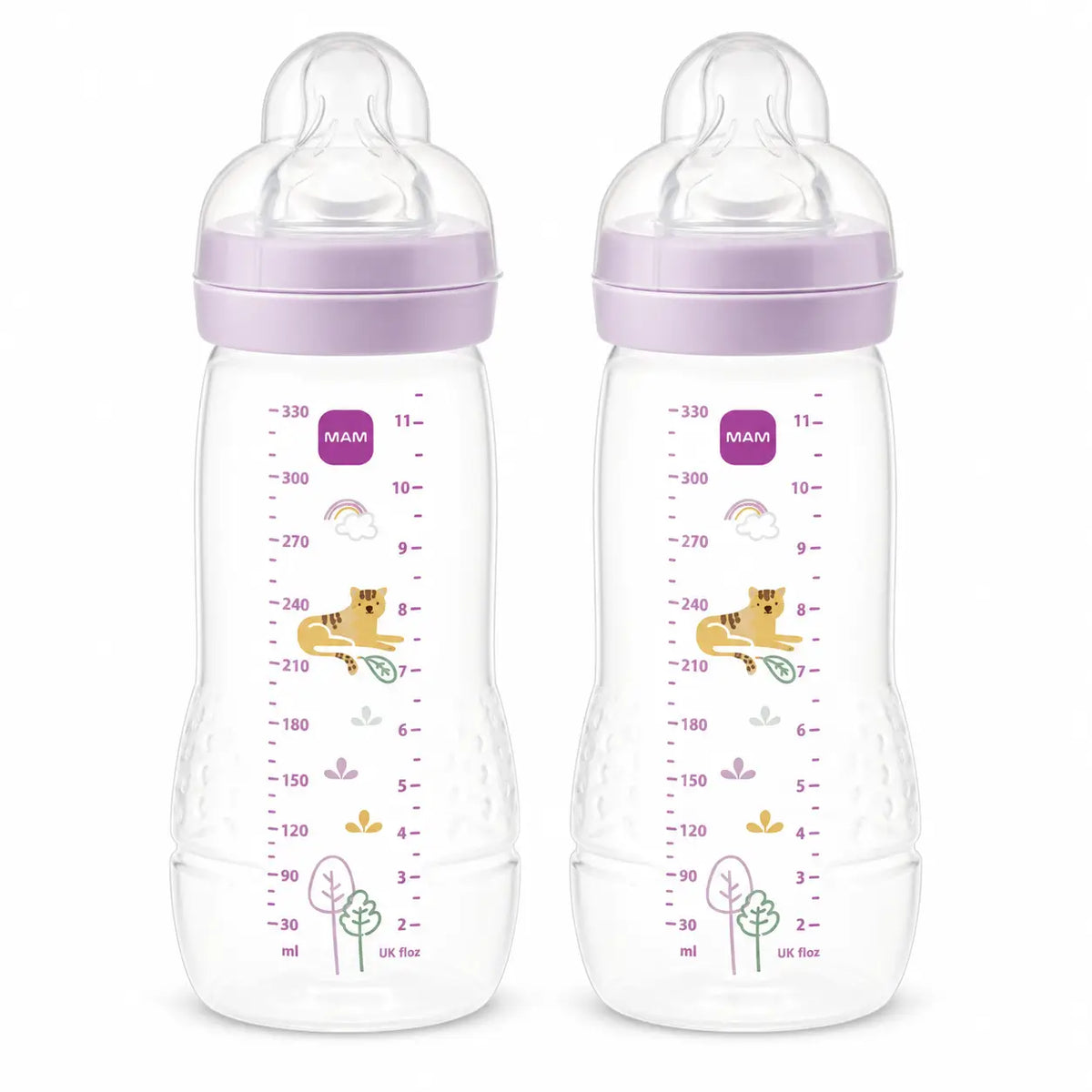 Mam Baby Μπιμπερό Easy Active Λαμπερό Ροζ, 2×330 ml