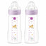 Mam Baby Μπιμπερό Easy Active Λαμπερό Ροζ, 2×330 ml