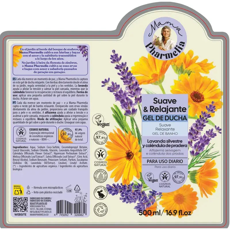 Mama Pharmelia Απαλό & Χαλαρωτικό Αφρόλουτρο με άγρια λεβάντα και καλέντουλα των λιβαδιών, 500 ml